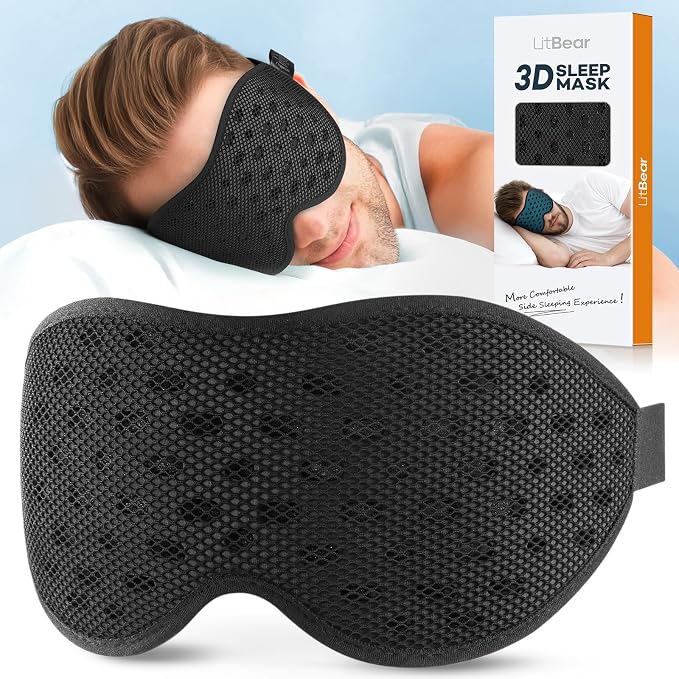 LitBear Breathable Sleep Mask, 3D Eye Mask Sleep by LitBear