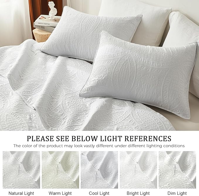 akkialla Queen Quilt Bedding Set, Lightweight Soft Bedspread Coverlet, Modern - Image 5