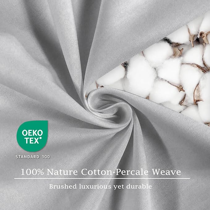 FreshCulture Pure Cotton Fitted Sheets Twin Size, 300 Thread Count Percale - Image 6
