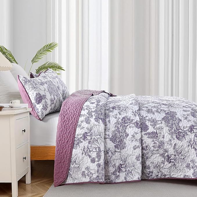 WONGS BEDDING Botanical Quilt Set Queen Size - Image 3