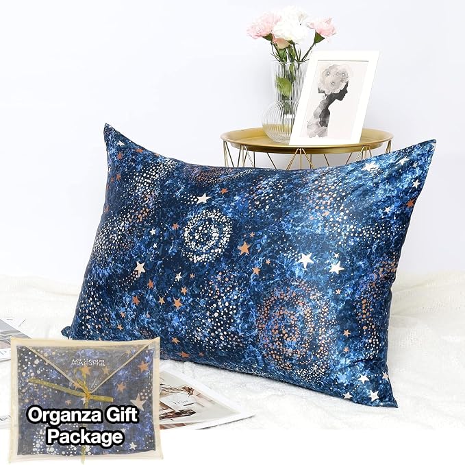 MANSPHIL 2 Pack Queen Mulberry Silk Pillowcase Blue Galaxy, 6A Grade 22 Momme - Image 7