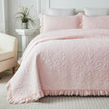 Brandream Light Pink Quilt Set King Size Cotton Shabby Chic Bedding Matelasse by Brandream