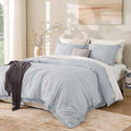 Andency Light Grey Comforter Set California King, 3 Pieces Boho Tassel by Andency