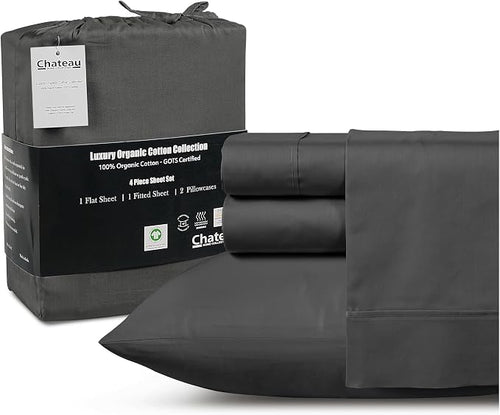 100% Cotton Sheets King Size Sheets Set by CHATEAUHOMECOLLECTION