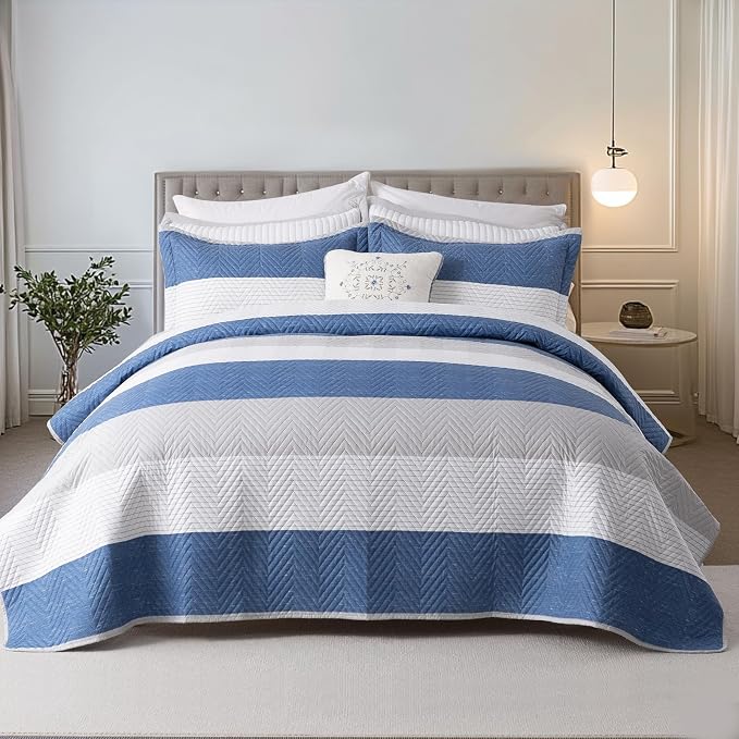 GOONE XL King Quilt Set 106x96 Inches, Lightweight Coverlet Set, Reversible Bed - Image 9