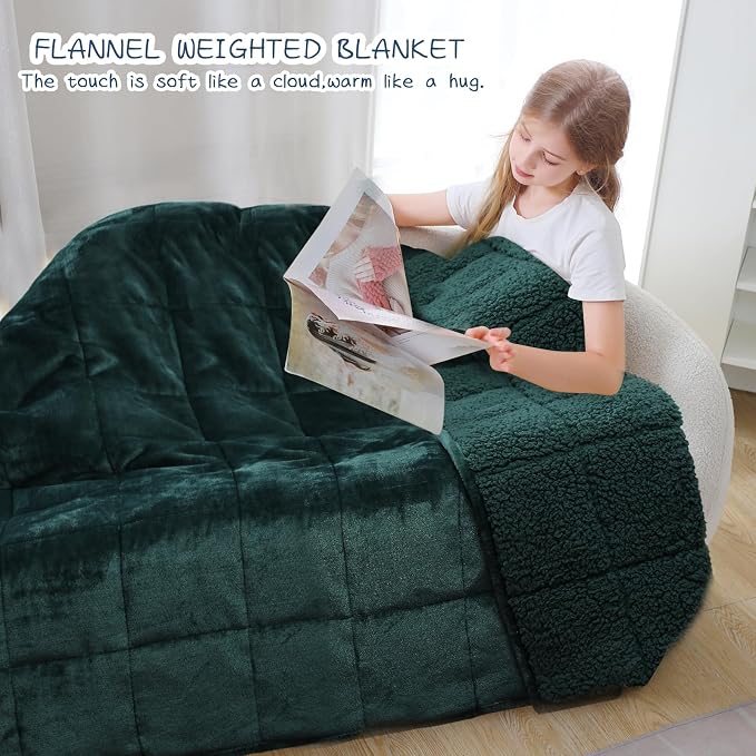 Aemicion Weighted Blanket for Adults Kids Sherpa Fleece Heavy Blanket for - Image 6