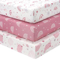 Baby Crib Sheets Girl, 3 Pack Toddler Bed Sheets Fitted by FIEMOL
