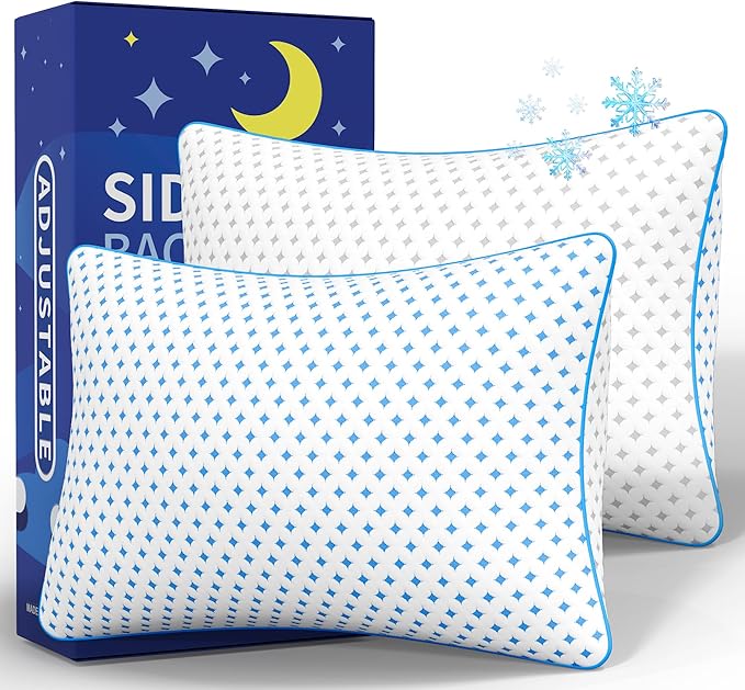 Pillows Standard Size Set of 2 for Sleeping, Cooling Adjustable Memory Foam by Unknown