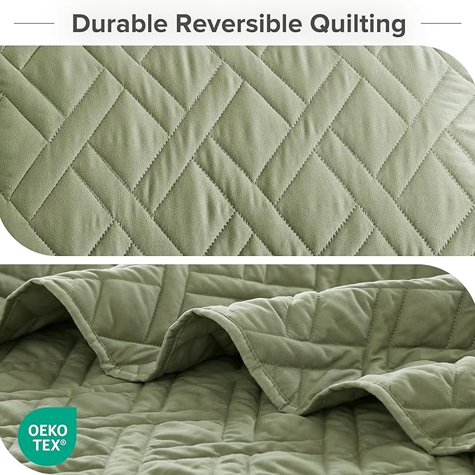Comfort Spaces Twin Quilt Set Modern Reversible Diamond Coverlet Twin Bedding - Image 5