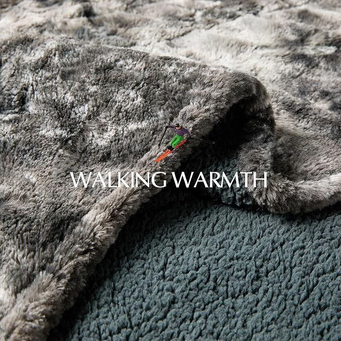 SNUGSUN Heated Throw Blanket Faux Fur & Sherpa, Safe Electric Blanket ETL & FCC - Image 7