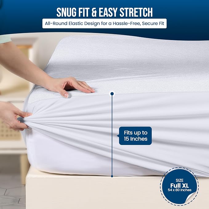 Utopia Bedding Waterproof Mattress Protector Full XL Size 2 Pack, Premium 200 - Image 3