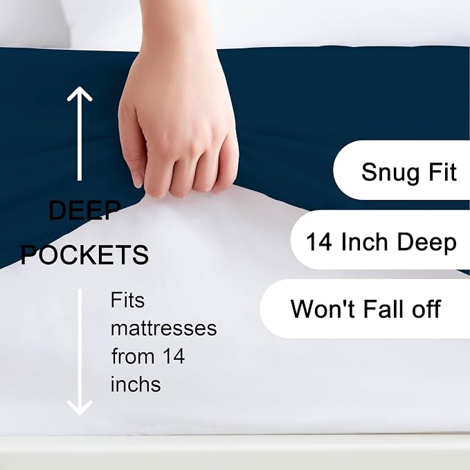 Hotella 100% Microfiber 39"x80" Twin XL Fitted Sheet Only, Hotel Quality Stay - Image 2