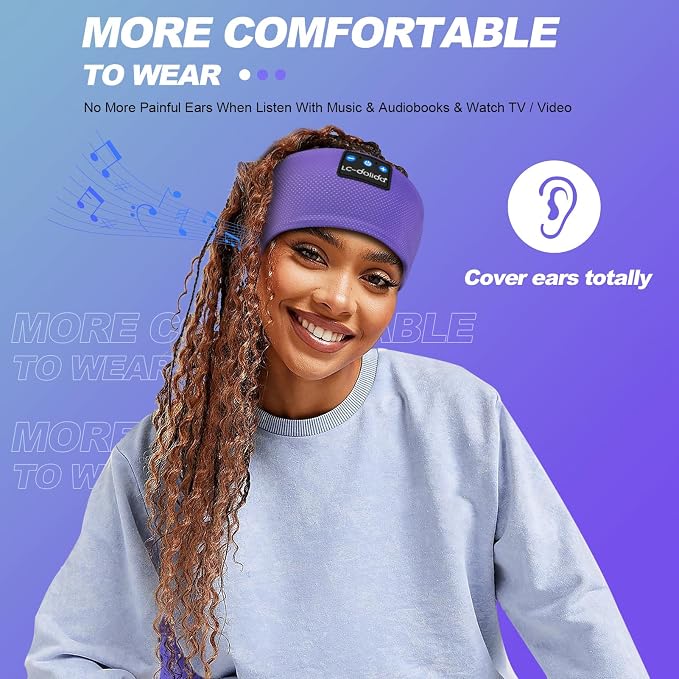 LC-dolida Sleep Headphones Bluetooth 5.4, Headband Headphones Earphones Wireless - Image 7