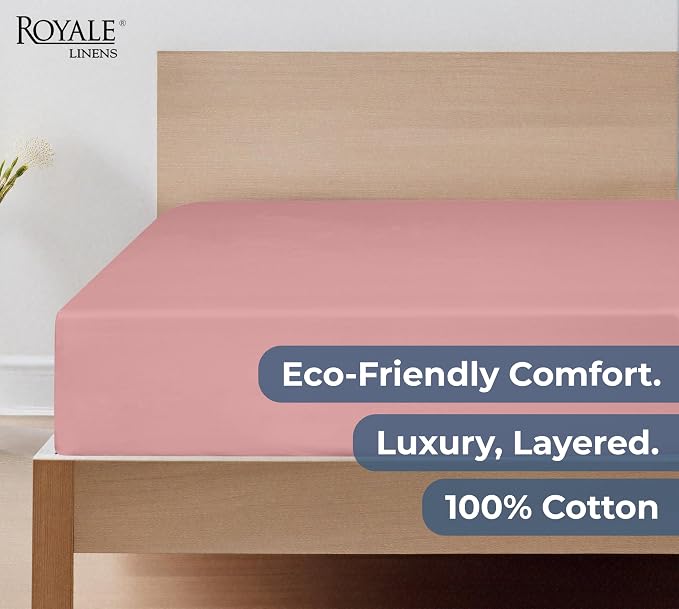 Royale Linens 100% Organic Cotton Fitted Sheet - Image 6