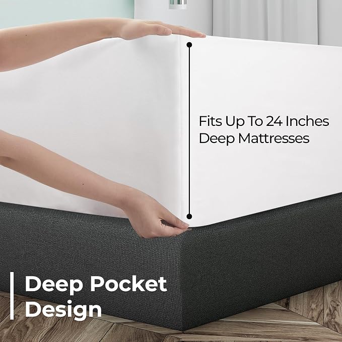 Royale Linens Extra Deep Pocket Queen Fitted Sheet Only - Image 4