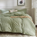 JELLYMONI Light Green Duvet Cover Twin Size, Soft Breathable Seersucker Duvet by JELLYMONI