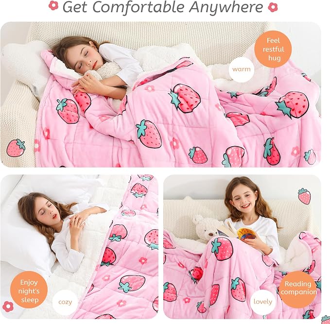 Weighted Blanket 7 pounds Twin Size 41"x 60", Soft Sherpa Fleece Heavy Blanket - Image 6