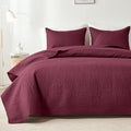 akkialla Burgundy Full/Queen Quilt Set, Ultrasonic Lightweight Bedspread by akkialla