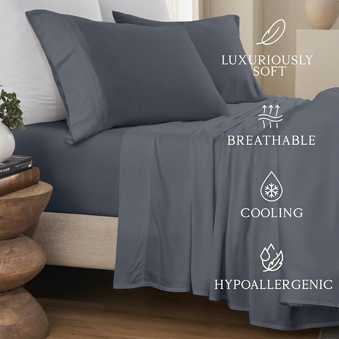 Karissa Mae Cooling Bamboo Viscose Queen Size Pillowcase Set | 100% FSC - Image 2