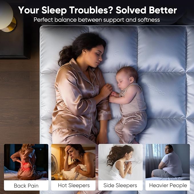 5 Inch Full Size Mattress Topper, Memory Foam Mattress Toppers -2.5" Cooling - Image 3