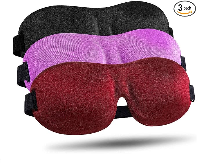 LKY DIGITAL Sleep Mask for Side Sleeper 3 Pack, Night Blindfold for Men Women by LKYDIGITAL