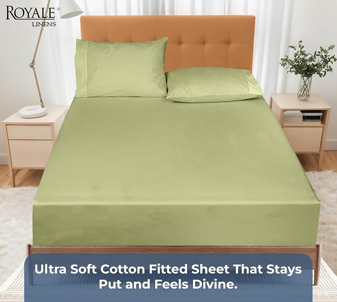 Royale Linen 100% Organic Cotton Fitted Sheet - Image 5
