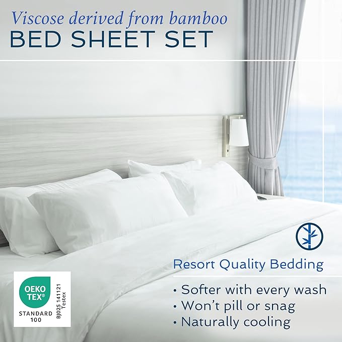 Hotel Sheets Direct 100% Viscose Derived from Bamboo Sheets Set Twin XL - Image 2