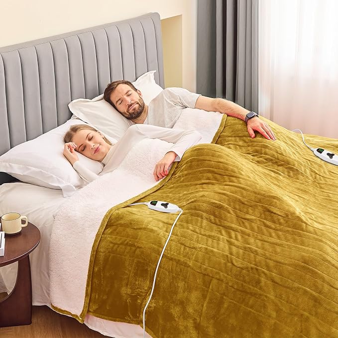 greenoak Heated Blanket Electric King Size 100"X90" Dual Control, Heating - Image 2