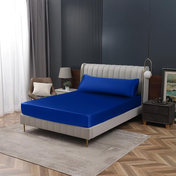 Homiest Royal Blue Satin Fitted Sheet - Image 7