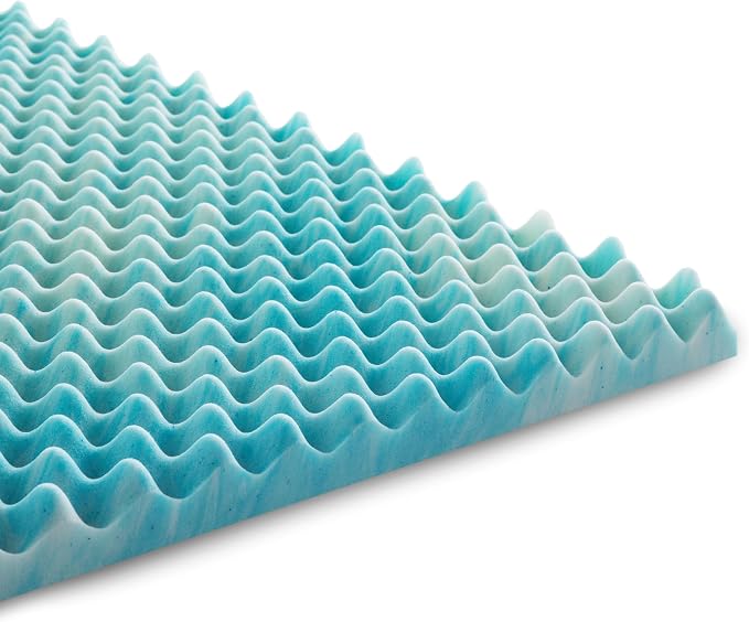 Linenspa 3 Inch Gel Memory Foam Mattress Topper – Egg Crate Style, Reversible - Image 9