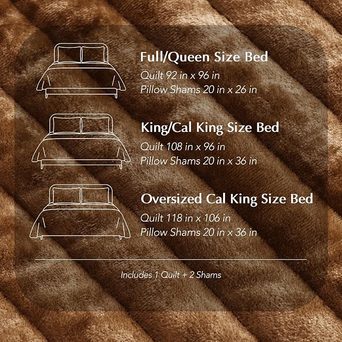 EVERGRACE Velvet Quilt Set Queen Size, Luxurious Soft Striped Channel Bedding - Image 9