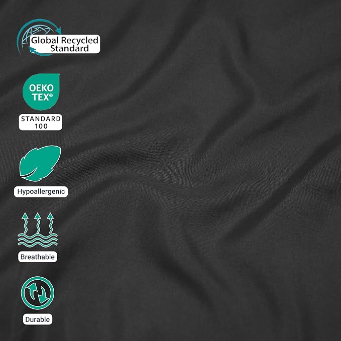 ZPECC Twin Flat Sheet Only 1 Pack, Durable Black Top Bed Sheets Hypoallergenic - Image 2