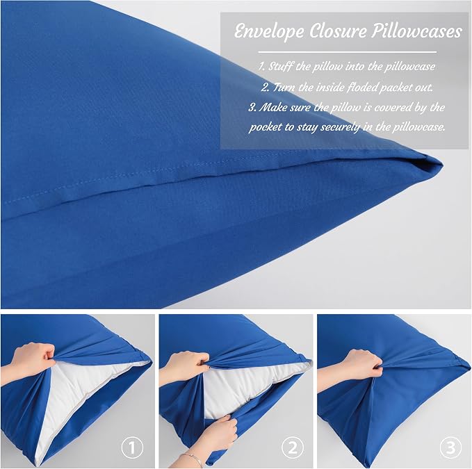 NTBAY Body Pillow Cases Set of 2, 2 Pack Brushed Microfiber 20x54 Pillow Cases - Image 3