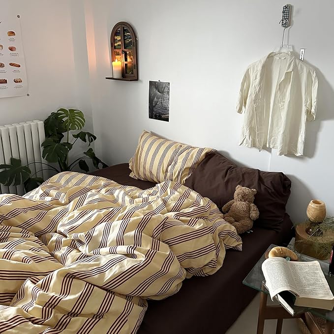 mixinni Retro Striped Duvet Cover Set Full - Image 4