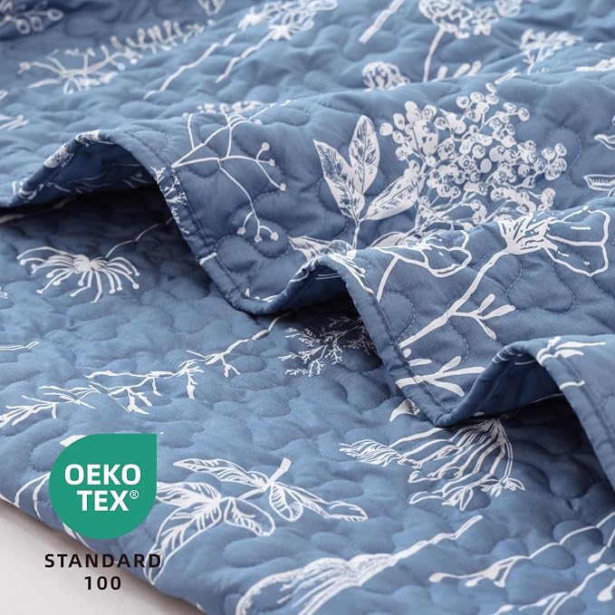 JANZAA Quilt King Size Infinity Blue Quilt Bed Spread Boho Quilt - Image 2