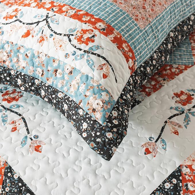 BEDIFANY Twin Size Bedspread Sets, Floral Cotton Lightweight Quilt Twin XL Size - Image 7