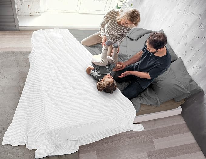 Utopia Bedding 100% Cotton Waffle Weave Blanket Full Size - Image 3