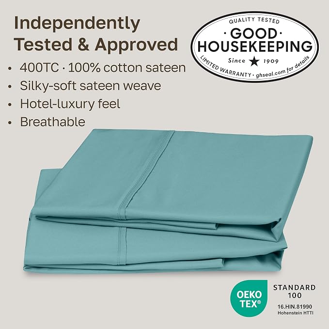 California Design Den Soft King Size Pillow Cases, 100% Cotton Set of 2 - Image 2