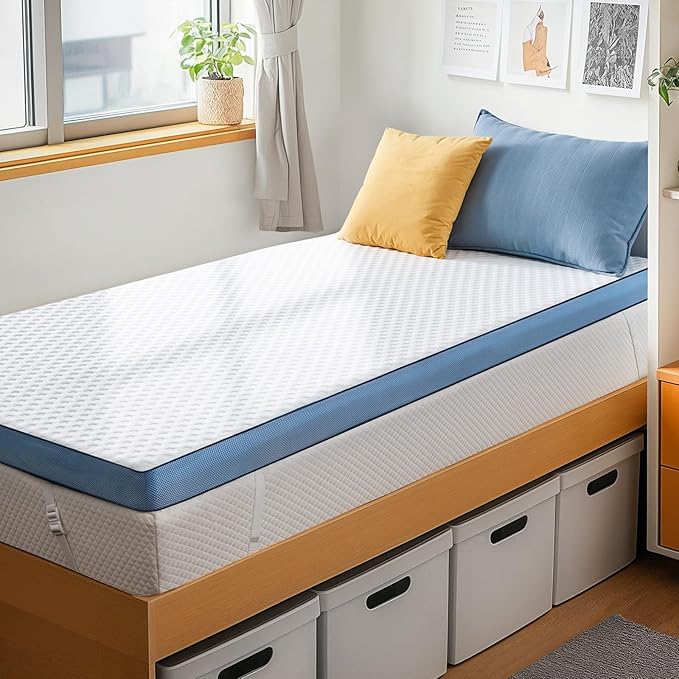 PERLECARE 3 Inch Firm Mattress Topper Twin Size, Cooling Gel-Infused & Bamboo by PERLECARE-Becausewecare%E2%80%A6