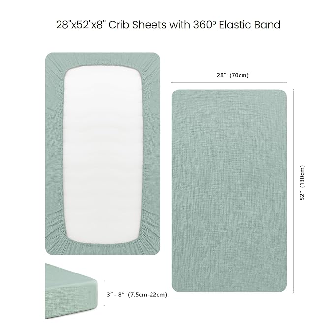 Konssy Muslin Crib Sheets for Girl Boy - Image 5