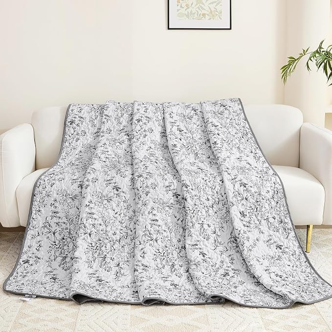 WONGS BEDDING Quilt King Size, Botanical Quilt - Image 9