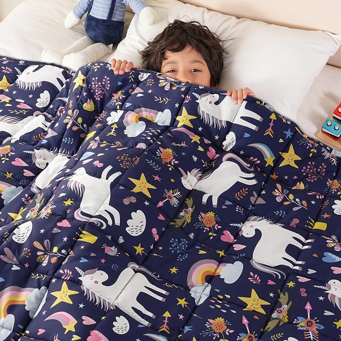 Sivio Weighted Blanket 3lbs, Unicorn Small Cooling Heavy Blankets, Washable by Sivio