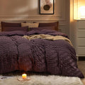 JELLYMONI Purple Duvet Cover Cal King Size, Soft Breathable Seersucker Duvet by JELLYMONI