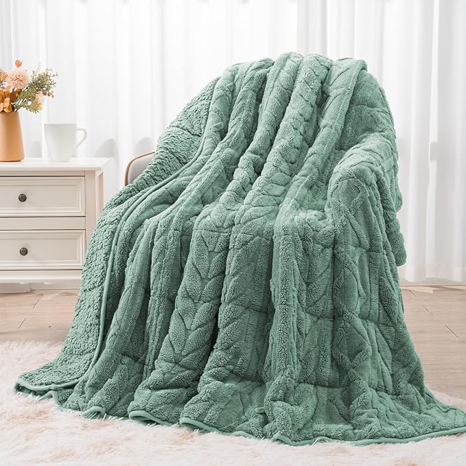 Wemore Jacquard Fleece Weighted Blanket Queen Size 60" x 80" 20lbs, Ultra Soft by WemoreDirect