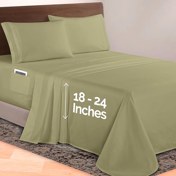 Elegant Comfort Luxurious 1500 Premium Hotel Quality Microfiber 4-Piece Sheet - Image 2