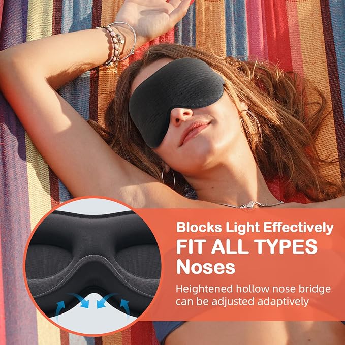 INNELO Sleep Mask for Side Sleeper, Eye Mask Sleeping Women Men, 100% Light - Image 3