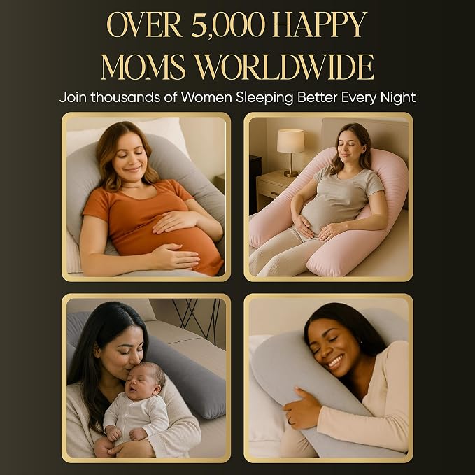 U-Shaped Pregnancy Pillow – 100% Cotton Cover, Full Body Maternity Support - Image 6