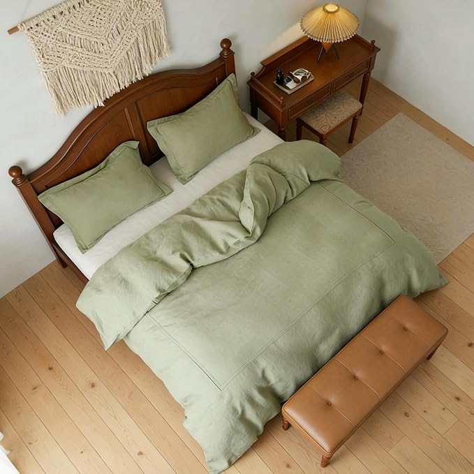 Simple&Opulence 100% Washed Linen Duvet Cover Set 104"x92" - Image 6