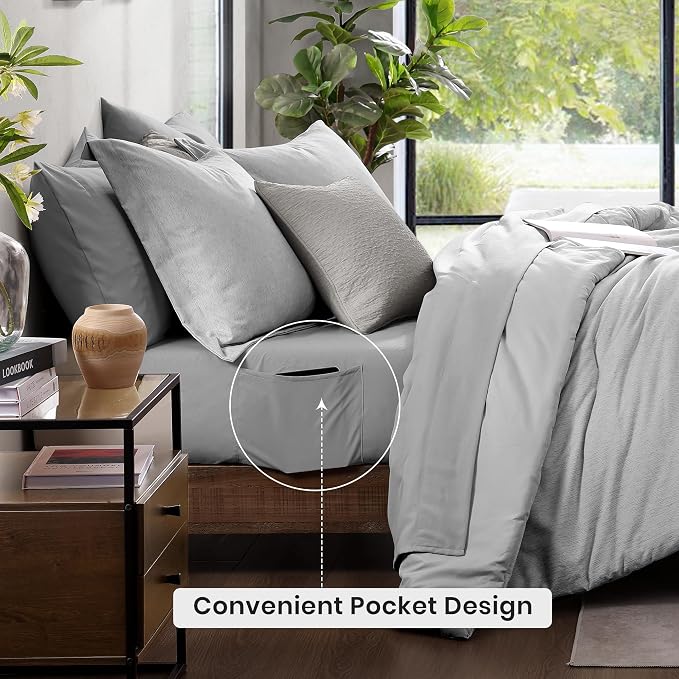 Monbix King Size Comforter Set, King Size Comforter Set 7 Pieces, Cationic - Image 4