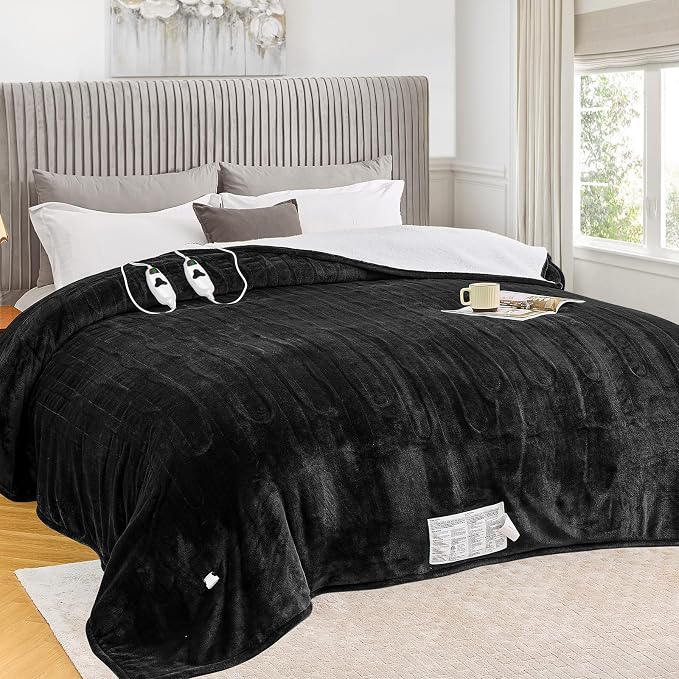 greenoak Heated Blanket Electric King Size 100"X90" Dual Control, Heating by Greenoak